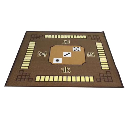 MOOFUT Mahjong-Tischdecke Spieltischmatte for Mahjong/Poker/Kartenspiele/Brettspiele/Kachelspiele/Domino – Aufrollbare Spielmatte Mit Tragetasche (Color : Brown, Size : 34.7x34.7inch) von MOOFUT