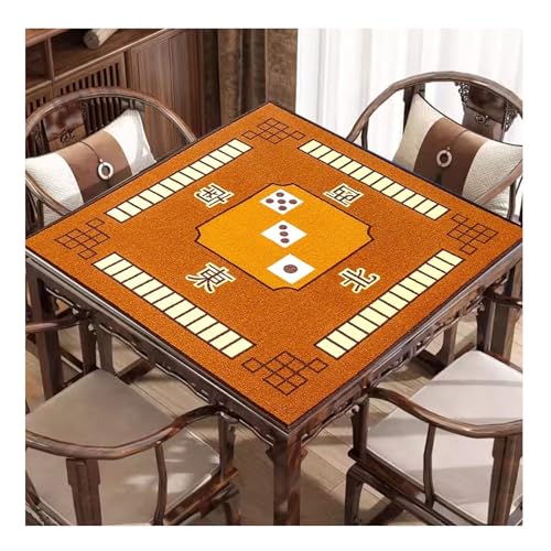MOOFUT Mahjong-Tischdecke Universelle Mahjong-Matte Mit Tragetasche, rutschfeste, Geräuschreduzierende Mahjong-Tischdecke, for Spielen Von Mahjong-Pokerkarten (Color : Brown, Size : 30.7x30.7inch) von MOOFUT