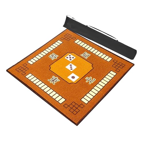 MOOFUT Mahjong-Tischdecke rutschfeste, Geräuschreduzierende Spielmatte, Mahjong-Tischmatte, Domino, Poker, Karten, Brettspiele, Tischauflage Mit Tragetasche (Color : Brown, Size : 30.7x30.7inch) von MOOFUT