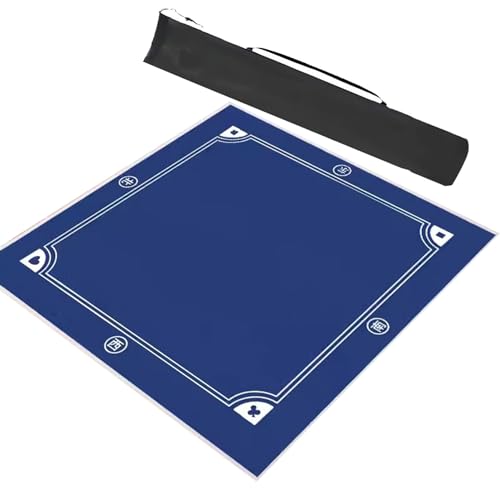Mahjong-Tischdecke Chinesische Mahjong-Matten Mit Regeln Und Windpositionierung, Rutschfeste Und Geräuschreduzierende Spieltischmatte Aus Kristallsamt, Mit Tragetasche ( Color : Blue-1 , Size : 23.6x2 von MOOFUT