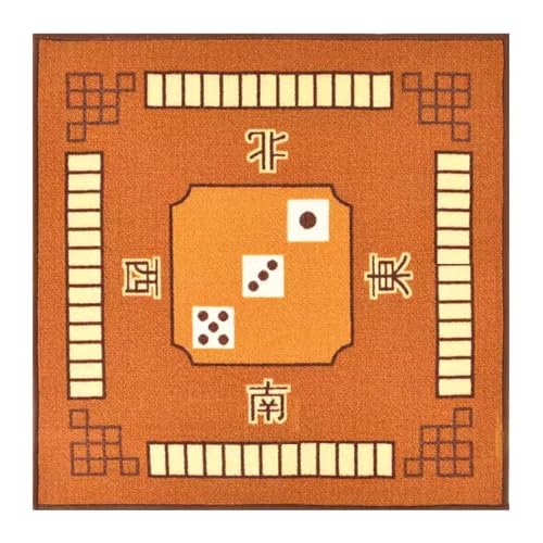 Mahjong-Tischdecke Mahjong-Matte, Rutschfest Und Geräuschreduzierend, Poker-Matte, Kartentisch-Abdeckung, Brettspiel-Tischmatte, Quadratische Spielmatte Mit Schwarzer Tragetasche ( Color : Brown , Siz von MOOFUT