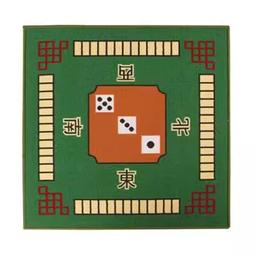 Mahjong-Tischdecke Mahjong-Tischmatte Mit 2 Würfeln Und Tragetasche, Rutschfeste Und Geräuschreduzierende Mahjong-Tischmatte For Poker, Karten, Brettspiele ( Color : Green , Size : 39.4x39.4inch ) von MOOFUT