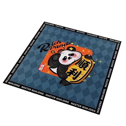 Mahjong-Tischdecke Quadratische, Kurze Plüsch-Mahjong-Tischmatte, Niedliche Cartoon-Panda-bedruckte Kartenspiel-Tischmatte For Mahjong/Karten/Namenstischdecke ( Color : Blue-1 , Size : 59.1x59.1inch ) von MOOFUT