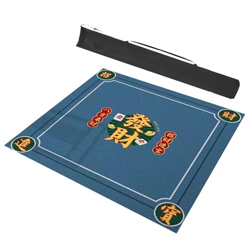 Mahjong-Tischdecke Quadratische Mahjong-Matte Mit Tragetasche, Rutschfeste Und Geräuschreduzierende Spieltischabdeckung For Mahjong-/Karten-/Namenstischabdeckung ( Color : Blue , Size : 27.6x27.6inch/ von MOOFUT