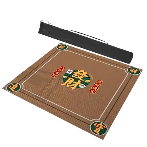 Mahjong-Tischdecke Quadratische Mahjong-Matte Mit Tragetasche, Rutschfeste Und Geräuschreduzierende Spieltischabdeckung For Mahjong-/Karten-/Namenstischabdeckung ( Color : Brown , Size : 39.4x39.4inch von MOOFUT