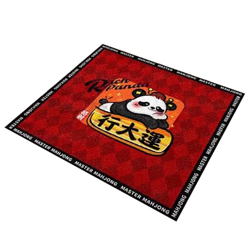 Mahjong-Tischdecke Quadratische Mahjong-Matte Mit Tragetasche, Rutschfeste Und Geräuschreduzierende Spieltischabdeckung For Mahjong-/Karten-/Namenstischabdeckung ( Color : Red-2 , Size : 51.2x51.2inch von MOOFUT