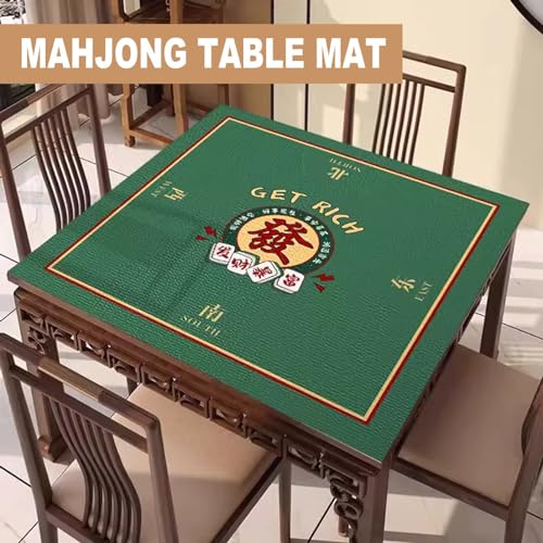 Mahjong-Tischdecke Quadratische Mahjong-Matte Mit Windpositionierung, Rutschfester Und Geräuschreduzierender Spieltischabdeckung For Mahjong/Karten-/Namenstischabdeckung, Mit Aufbewahrungstasche ( Col von MOOFUT