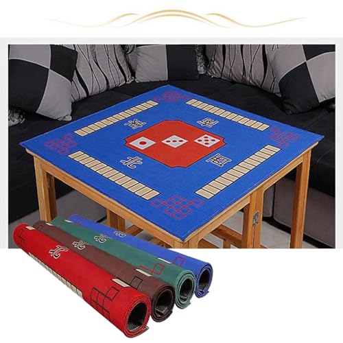 Mahjong-Tischdecke Quadratische Mahjong-Tischmatte Mit Regeln, Anti-Rutsch-Rauschunterdrückung, Pokerkarten Und Brettspiel-Tischauflage, Quadratische Spielmatte ( Color : Green , Size : 31.5x31.5inch/ von MOOFUT