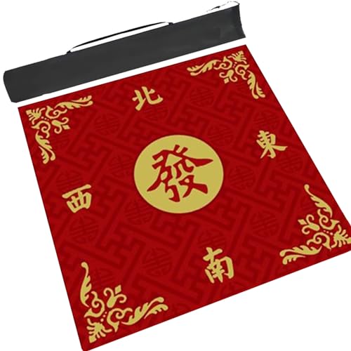 Mahjong-Tischdecke Rote Mahjong-Tischmatte, Rutschfeste Geräuschreduzierung, Brettspiel-Spielmatte For Tisch-Brettspiele, Kartenspiele Mit Aufbewahrungstasche ( Color : 1 , Size : 39.4x39.4inch/100x10 von MOOFUT