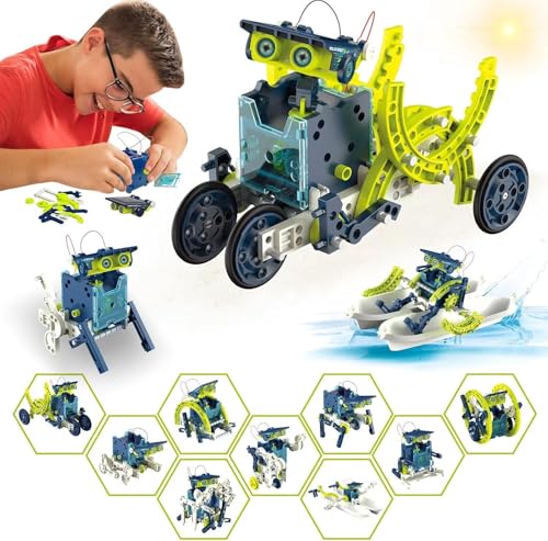Solar Roboter Kinder Spielzeug ab 8 Jahre alte Jungen,Solar Angetrieben Spielzeugen Robot Wissenschaft Kits für 10 12 jährige,DIY Bauspielzeug für Kinder 8 9 10 11 12 jährige von MOOKCUY