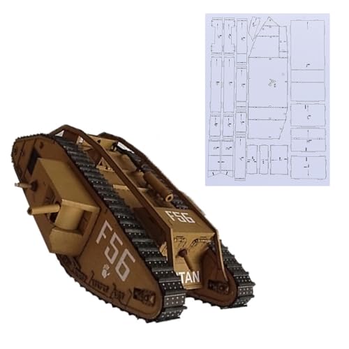 MOOKEENONE 1:25 UK Mark Mk IV Männlicher Panzer 3D Papier Modell Militär Panzerfahrzeug Panzerwagen-Sammlung (unmontierter Kit) von MOOKEENONE