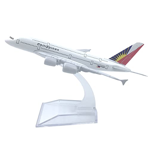 MOOKEENONE 1:400 A380 Philippine Airlines Flugzeug Modell Simulation Flugzeug Modell Luftfahrt Modell Flugzeug Kits für Sammlung und Geschenk von MOOKEENONE