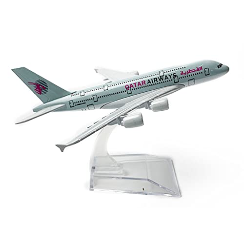 MOOKEENONE 1:400 A380 Qatar Airways Flugzeug Modell Simulation Flugzeug Modell Luftfahrt Modell Flugzeug Kits für Sammlung und Geschenk von MOOKEENONE