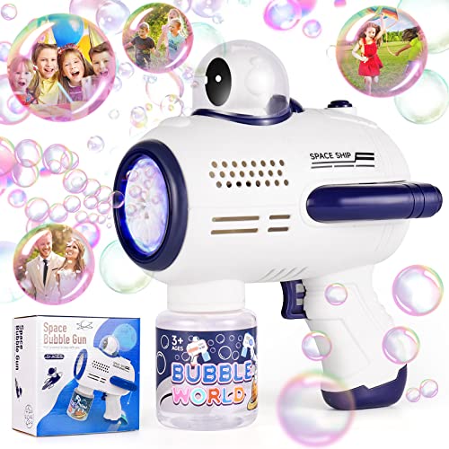 Seifenblasenpistole für Kinder, LED Astronaut Seifenblasen Pistole Seifenblasenmaschine mit Seifenblasenlösung für Jungen Mädchen Erwachsene Frauen, Outdoor Party, Hochzeit, Sommerparty von MOOKLIN ROAM