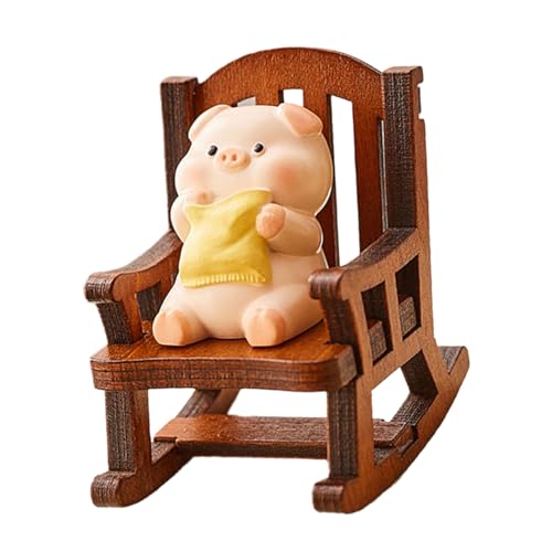 MOONDAME Schaukelstuhl Tierfigur Ornament kleine Skulptur Miniatur Tier Figur für Wohnzimmer Schlafzimmer Dekoration MOONDAME Schaukelstuhl Tierfigur Ornament kleine Skulptur Miniatur Tier Figur für Wohnzimmer Schlafzimmer Dekoration von MOONDAME