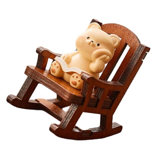 MOONDAME Schaukelstuhl Tierfigur Ornament kleine Skulptur Miniatur Tier Figur für Wohnzimmer Schlafzimmer Dekoration MOONDAME Schaukelstuhl Tierfigur Ornament kleine Skulptur Miniatur Tier Figur für Wohnzimmer Schlafzimmer Dekoration von MOONDAME