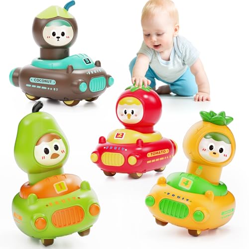 MOONTOY Baby Auto Spielzeug ab 1 Jahre Junge Mädchen, 4 Stück Baby Spielzeugauto Obst Spielzeug Rennauto, Press and Go Auto Baby Spielzeug für 10 12 18 Monate Geschenk für Kinder ab 1 2 3 Jahr MOONTOY Baby Auto Spielzeug ab 1 Jahre Junge Mädchen, 4 Stück Baby Spielzeugauto Obst Spielzeug Rennauto, Press and Go Auto Baby Spielzeug für 10 12 18 Monate Geschenk für Kinder ab 1 2 3 Jahr von MOONTOY
