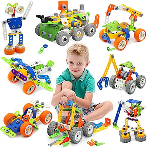 MOONTOY Konstruktionsspielzeug Geschenke für Kinder, STEM Gebäude Kit Bausteine Spielzeug für Jungen und Mädchen Baukasten Pädagogische Lernspielzeug ab 4,5,6,7,8,9,10 Jahre Bauset 11 Modelle von MOONTOY