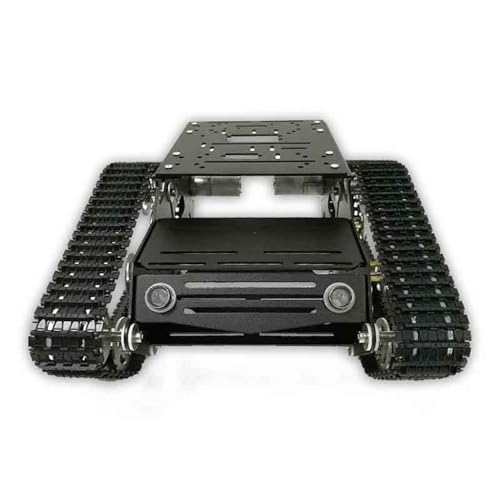 kettenfahrwerk Für Y100 33GB-520 DC Metall Tank Chassis Kit Crawler Roboter Plattform Motor Aluminium Legierung Rad Kunststoff Track (Color : Black) von MOOWI