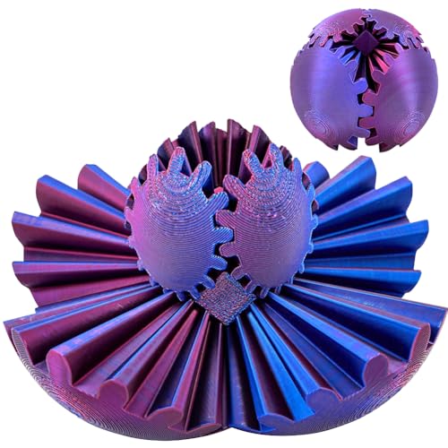 Gear-Ball, 3D-Gedruckter Zahnradball, Gearball Fidget-Cube, Stress Dreh Spielzeug, 3D Gear Stressball und Angst-Entspannungsspielzeug, Sensorisches Spielzeug für Kinder und Erwachsene Autisten von MOPQMKT