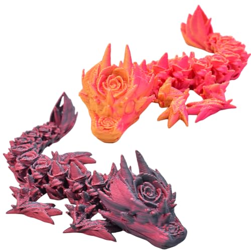 MOPQMKT 3D Druck Drache,2 Stück Beweglicher 3D Gedruckter Drache, Drachen Figuren Drachen Spielzeug für Erwachsene Kinder Geschenke Spielzeug von MOPQMKT