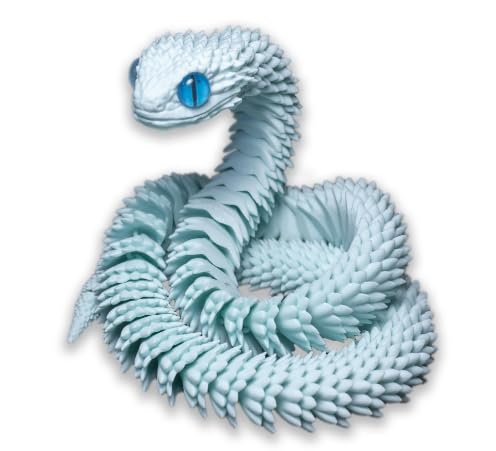 Ornamente Schlange 3D Gedruckte Spielzeugfiguren Stressabbau Spielzeug Halloween Streich Requisiten Schlange Modell Simulation Reptil Kunst und Handwerk Auto Ornament Figur himmelblau von MOPQMKT