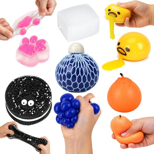 MOPUBZO 6 Stück Anti-Stress Spielzeug, Squishy Pfote & Oreo Squeeze Toy, sensorisches Drückspielzeug für Kinder und Erwachsene, ideal zur Entspannung und Stressabbau von MOPUBZO