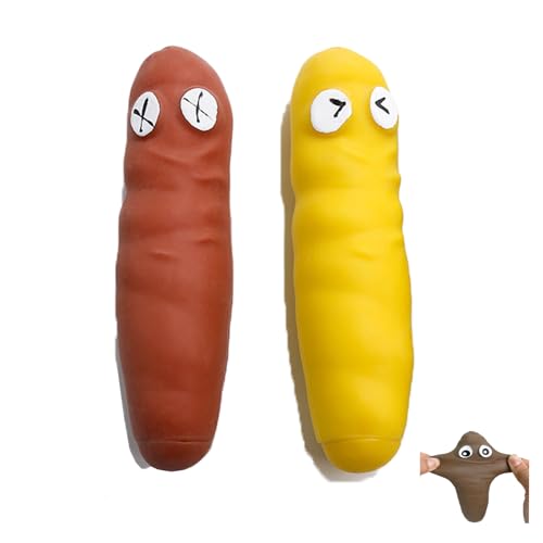 MORAINJAY 2 Stück Stressball Wurst,Kackwurst Stress Wurst,Fake Stretchy Poop Antistressball,Anti Stress Spielzeug für Kinder Erwachsene,Lustiges Geburtstagsgeschenk(Rot&Gelb) von MORAINJAY