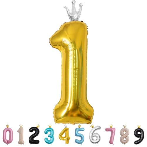 Luftballon Zahl 1 Gold, 101cm Riesen Zahlenballon Nummer 0 1 2 3 4 5 6 7 8 9 10 16 18 21 30 40 50 60 70 80 90 100, 40" Groß Folienballons für Hochzeit Jubiläum, Geburtstagsballons Party Dekoration Luftballon Zahl 1 Gold, 101cm Riesen Zahlenballon Nummer 0 1 2 3 4 5 6 7 8 9 10 16 18 21 30 40 50 60 70 80 90 100, 40" Groß Folienballons für Hochzeit Jubiläum, Geburtstagsballons Party Dekoration von MORAINJAY