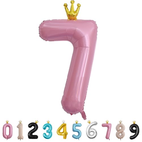 Luftballon Zahl 7 Rosa, 101cm Riesen Zahlenballon Nummer 0 1 2 3 4 5 6 7 8 9 10 16 18 21 30 40 50 60 70 80 90 100, 40" Groß Folienballons für Hochzeit Jubiläum, Geburtstagsballons Party Dekoration Luftballon Zahl 7 Rosa, 101cm Riesen Zahlenballon Nummer 0 1 2 3 4 5 6 7 8 9 10 16 18 21 30 40 50 60 70 80 90 100, 40" Groß Folienballons für Hochzeit Jubiläum, Geburtstagsballons Party Dekoration von MORAINJAY