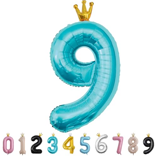 Luftballon Zahl 9 Babyblau, 101cm Riesen Zahlenballon Nummer 0 1 2 3 4 5 6 7 8 9 10 16 18 21 30 40 50 60 70 80 90 100, 40" Groß Folienballons für Hochzeit Jubiläum, Geburtstagsballons Party Dekoration Luftballon Zahl 9 Babyblau, 101cm Riesen Zahlenballon Nummer 0 1 2 3 4 5 6 7 8 9 10 16 18 21 30 40 50 60 70 80 90 100, 40" Groß Folienballons für Hochzeit Jubiläum, Geburtstagsballons Party Dekoration von MORAINJAY