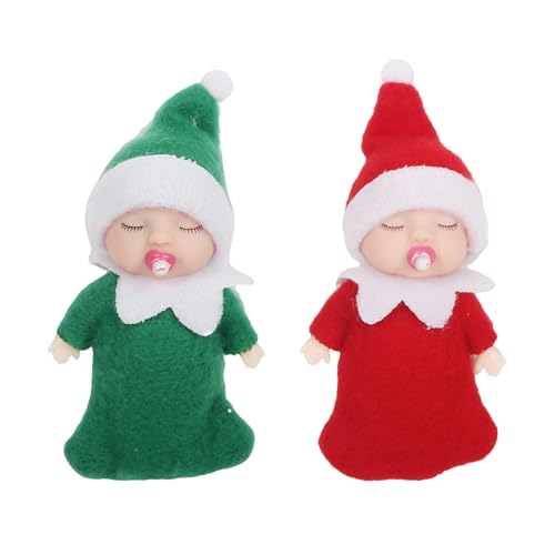 2er Set Weihnachtself Weihnachtselfen Wichtelpuppe, Elfie (Junge) und Elvie (Mädchen) Lustige und Verspielte Elfen Verhalten Sich Schlecht Mini Figuren mit Weichem Körper für Weihnachtsspielzeug von MORAINJAY