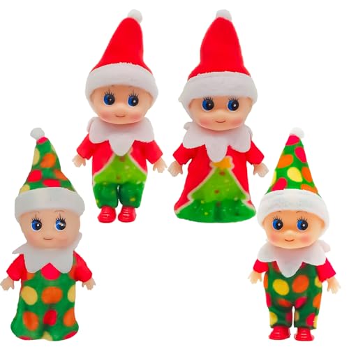MORAINJAY 4er Set Weihnachts Mini Baby Elf Puppen, Weihnachts Ungezogene Baby Elfen, Kleine Elfen Figuren für Mädchen und Jungen, Weihnachtsstrumpf Füller, Kinder Neujahr Geschenke MORAINJAY 4er Set Weihnachts Mini Baby Elf Puppen, Weihnachts Ungezogene Baby Elfen, Kleine Elfen Figuren für Mädchen und Jungen, Weihnachtsstrumpf Füller, Kinder Neujahr Geschenke von MORAINJAY
