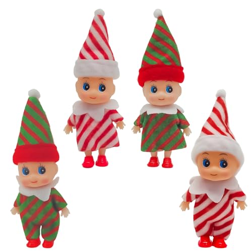 MORAINJAY 4er Set Weihnachts Mini Baby Elf Puppen, Weihnachts Ungezogene Baby Elfen, Kleine Elfen Figuren für Mädchen und Jungen, Weihnachtsstrumpf Füller, Kinder Neujahr Geschenke MORAINJAY 4er Set Weihnachts Mini Baby Elf Puppen, Weihnachts Ungezogene Baby Elfen, Kleine Elfen Figuren für Mädchen und Jungen, Weihnachtsstrumpf Füller, Kinder Neujahr Geschenke von MORAINJAY