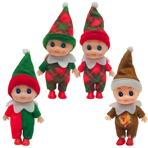 MORAINJAY 4er Set Weihnachts Mini Baby Elf Puppen, Weihnachts Ungezogene Baby Elfen, Kleine Elfen Figuren für Mädchen und Jungen, Weihnachtsstrumpf Füller, Kinder Neujahr Geschenke MORAINJAY 4er Set Weihnachts Mini Baby Elf Puppen, Weihnachts Ungezogene Baby Elfen, Kleine Elfen Figuren für Mädchen und Jungen, Weihnachtsstrumpf Füller, Kinder Neujahr Geschenke von MORAINJAY