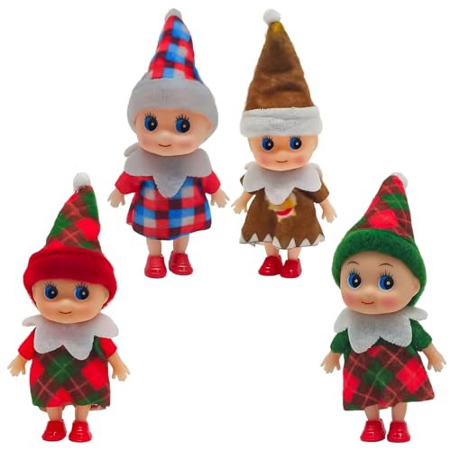 MORAINJAY 4er Set Weihnachts Mini Baby Elf Puppen, Weihnachts Ungezogene Baby Elfen, Kleine Elfen Figuren für Mädchen und Jungen, Weihnachtsstrumpf Füller, Kinder Neujahr Geschenke MORAINJAY 4er Set Weihnachts Mini Baby Elf Puppen, Weihnachts Ungezogene Baby Elfen, Kleine Elfen Figuren für Mädchen und Jungen, Weihnachtsstrumpf Füller, Kinder Neujahr Geschenke von MORAINJAY