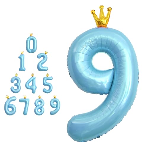 MORAINJAY 40 Zoll Blau Nummernballons mit Krone Große Folienballons für Geburtstage, Abschlüsse und Jubiläen Selbstaufblasbare Ziffern 0-9 MORAINJAY 40 Zoll Blau Nummernballons mit Krone Große Folienballons für Geburtstage, Abschlüsse und Jubiläen Selbstaufblasbare Ziffern 0-9 von MORAINJAY