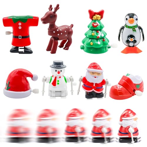 MORAINJAY 8er Set 2024 Neue Weihnachts Mini Aufziehspielzeuge, Lustige Laufende und Springende Aufziehspielzeuge, Kleine Spielzeuge für Weihnachtsfeiern, Geschenktüten Strumpffüller MORAINJAY 8er Set 2024 Neue Weihnachts Mini Aufziehspielzeuge, Lustige Laufende und Springende Aufziehspielzeuge, Kleine Spielzeuge für Weihnachtsfeiern, Geschenktüten Strumpffüller von MORAINJAY