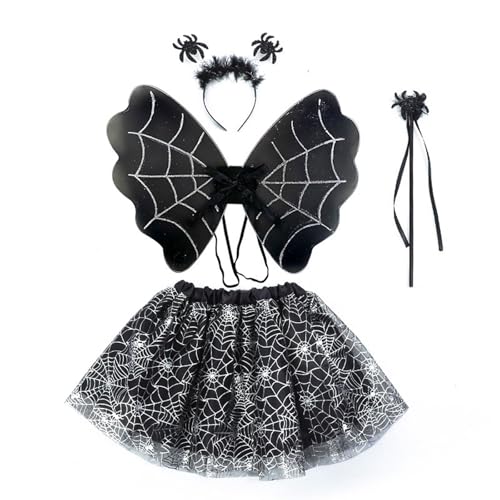 MORAINJAY Halloween Teufelskostüm für Mädchen, Schwarzer Engel Maleficent Kostüm Kinder, Schwarze Engelsflügel Tutu, Böse Verkleidung Mädchen 3-10 Jahre, Halloween Karneval Cosplay Outfits & Zubehör MORAINJAY Halloween Teufelskostüm für Mädchen, Schwarzer Engel Maleficent Kostüm Kinder, Schwarze Engelsflügel Tutu, Böse Verkleidung Mädchen 3-10 Jahre, Halloween Karneval Cosplay Outfits & Zubehör von MORAINJAY