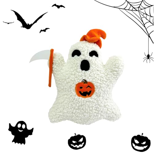 MORAINJAY Halloween Gespenst Plüschkissen 20 cm, Gruseliges Gespensterkissen für Sofa und Bett, Dekoratives Gespensterkissen für Halloween, Süßes Boo-Kissen für Halloween Partyspiel, Heimdekoration von MORAINJAY