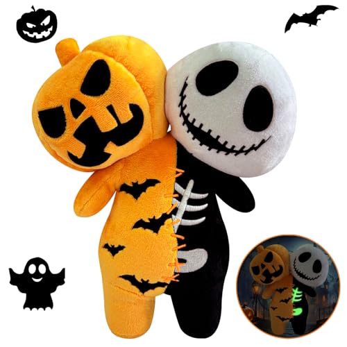 MORAINJAY Halloween Stofftier Plüschspielzeuge, Kürbis-Skull Plüschspielzeug 2-in-1 Halloween Stofftier Puppe, Halloween Plüschtiere Weiches Kissen, Halloween Teddy Plüsch für Sofadekoration (25cm) MORAINJAY Halloween Stofftier Plüschspielzeuge, Kürbis-Skull Plüschspielzeug 2-in-1 Halloween Stofftier Puppe, Halloween Plüschtiere Weiches Kissen, Halloween Teddy Plüsch für Sofadekoration (25cm) von MORAINJAY