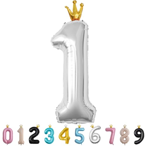 Luftballon Zahl 1 Silber, 101cm Riesen Zahlenballon Nummer 0 1 2 3 4 5 6 7 8 9 10 16 18 21 30 40 50 60 70 80 90 100, 40" Groß Folienballons für Hochzeit Jubiläum, Geburtstagsballons Party Dekoration Luftballon Zahl 1 Silber, 101cm Riesen Zahlenballon Nummer 0 1 2 3 4 5 6 7 8 9 10 16 18 21 30 40 50 60 70 80 90 100, 40" Groß Folienballons für Hochzeit Jubiläum, Geburtstagsballons Party Dekoration von MORAINJAY