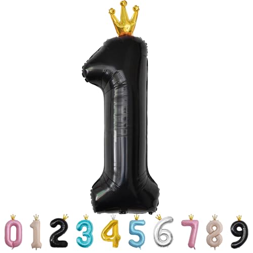 Luftballon Zahl 1 Schwarz, 101cm Riesen Zahlenballon Nummer 0 1 2 3 4 5 6 7 8 9 10 16 18 21 30 40 50 60 70 80 90 100, 40" Groß Folienballons für Hochzeit Jubiläum, Geburtstagsballons Party Dekoration Luftballon Zahl 1 Schwarz, 101cm Riesen Zahlenballon Nummer 0 1 2 3 4 5 6 7 8 9 10 16 18 21 30 40 50 60 70 80 90 100, 40" Groß Folienballons für Hochzeit Jubiläum, Geburtstagsballons Party Dekoration von MORAINJAY