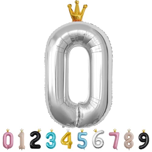 Luftballon Zahl 0 Silber, 101cm Riesen Zahlenballon Nummer 0 1 2 3 4 5 6 7 8 9 10 16 18 21 30 40 50 60 70 80 90 100, 40" Groß Folienballons für Hochzeit Jubiläum, Geburtstagsballons Party Dekoration Luftballon Zahl 0 Silber, 101cm Riesen Zahlenballon Nummer 0 1 2 3 4 5 6 7 8 9 10 16 18 21 30 40 50 60 70 80 90 100, 40" Groß Folienballons für Hochzeit Jubiläum, Geburtstagsballons Party Dekoration von MORAINJAY