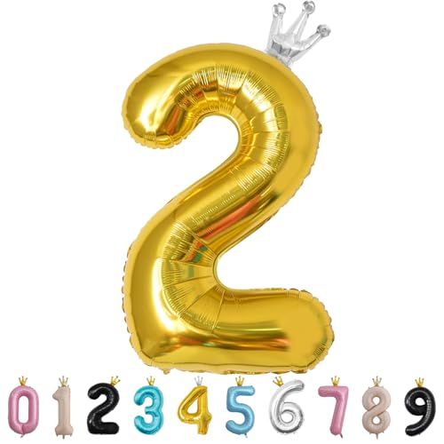 Luftballon Zahl 2 Gold, 101cm Riesen Zahlenballon Nummer 0 1 2 3 4 5 6 7 8 9 10 16 18 21 30 40 50 60 70 80 90 100, 40" Groß Folienballons für Hochzeit Jubiläum, Geburtstagsballons Party Dekoration Luftballon Zahl 2 Gold, 101cm Riesen Zahlenballon Nummer 0 1 2 3 4 5 6 7 8 9 10 16 18 21 30 40 50 60 70 80 90 100, 40" Groß Folienballons für Hochzeit Jubiläum, Geburtstagsballons Party Dekoration von MORAINJAY