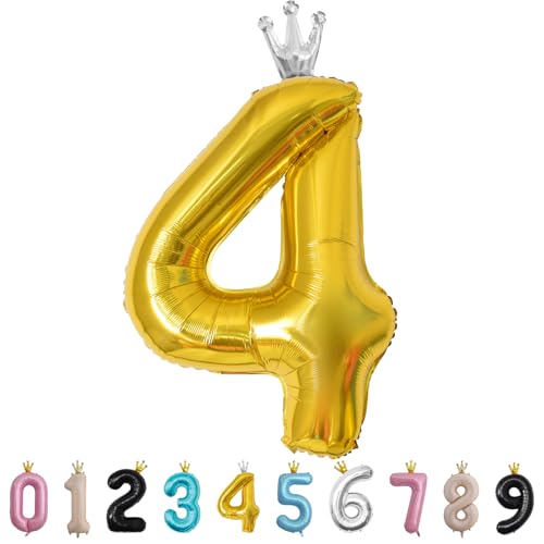 Luftballon Zahl 4 Gold, 101cm Riesen Zahlenballon Nummer 0 1 2 3 4 5 6 7 8 9 10 16 18 21 30 40 50 60 70 80 90 100, 40" Groß Folienballons für Hochzeit Jubiläum, Geburtstagsballons Party Dekoration Luftballon Zahl 4 Gold, 101cm Riesen Zahlenballon Nummer 0 1 2 3 4 5 6 7 8 9 10 16 18 21 30 40 50 60 70 80 90 100, 40" Groß Folienballons für Hochzeit Jubiläum, Geburtstagsballons Party Dekoration von MORAINJAY