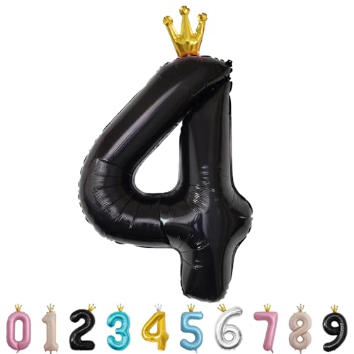 Luftballon Zahl 4 Schwarz, 101cm Riesen Zahlenballon Nummer 0 1 2 3 4 5 6 7 8 9 10 16 18 21 30 40 50 60 70 80 90 100, 40" Groß Folienballons für Hochzeit Jubiläum, Geburtstagsballons Party Dekoration Luftballon Zahl 4 Schwarz, 101cm Riesen Zahlenballon Nummer 0 1 2 3 4 5 6 7 8 9 10 16 18 21 30 40 50 60 70 80 90 100, 40" Groß Folienballons für Hochzeit Jubiläum, Geburtstagsballons Party Dekoration von MORAINJAY