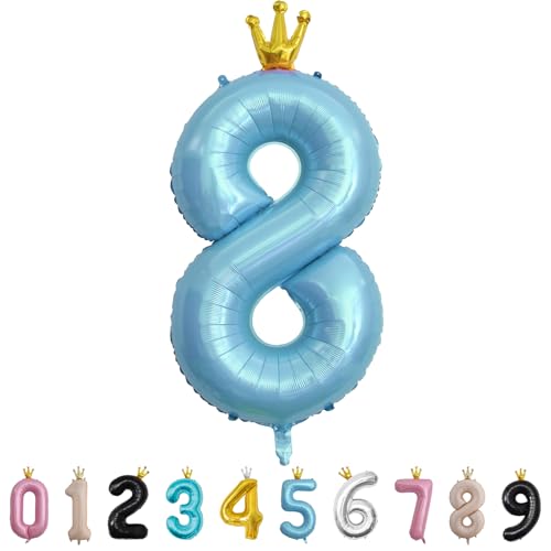 Luftballon Zahl 8 Blau, 101cm Riesen Zahlenballon Nummer 0 1 2 3 4 5 6 7 8 9 10 16 18 21 30 40 50 60 70 80 90 100, 40" Groß Folienballons für Hochzeit Jubiläum, Geburtstagsballons Party Dekoration Luftballon Zahl 8 Blau, 101cm Riesen Zahlenballon Nummer 0 1 2 3 4 5 6 7 8 9 10 16 18 21 30 40 50 60 70 80 90 100, 40" Groß Folienballons für Hochzeit Jubiläum, Geburtstagsballons Party Dekoration von MORAINJAY