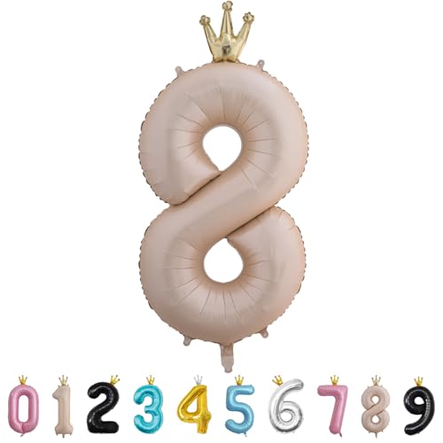 Luftballon Zahl 8 Karamell, 101cm Riesen Zahlenballon Nummer 0 1 2 3 4 5 6 7 8 9 10 16 18 21 30 40 50 60 70 80 90 100, 40" Groß Folienballons für Hochzeit Jubiläum, Geburtstagsballons Party Dekoration Luftballon Zahl 8 Karamell, 101cm Riesen Zahlenballon Nummer 0 1 2 3 4 5 6 7 8 9 10 16 18 21 30 40 50 60 70 80 90 100, 40" Groß Folienballons für Hochzeit Jubiläum, Geburtstagsballons Party Dekoration von MORAINJAY