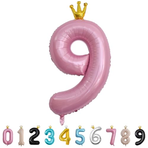 Luftballon Zahl 9 Rosa, 101cm Riesen Zahlenballon Nummer 0 1 2 3 4 5 6 7 8 9 10 16 18 21 30 40 50 60 70 80 90 100, 40" Groß Folienballons für Hochzeit Jubiläum, Geburtstagsballons Party Dekoration Luftballon Zahl 9 Rosa, 101cm Riesen Zahlenballon Nummer 0 1 2 3 4 5 6 7 8 9 10 16 18 21 30 40 50 60 70 80 90 100, 40" Groß Folienballons für Hochzeit Jubiläum, Geburtstagsballons Party Dekoration von MORAINJAY